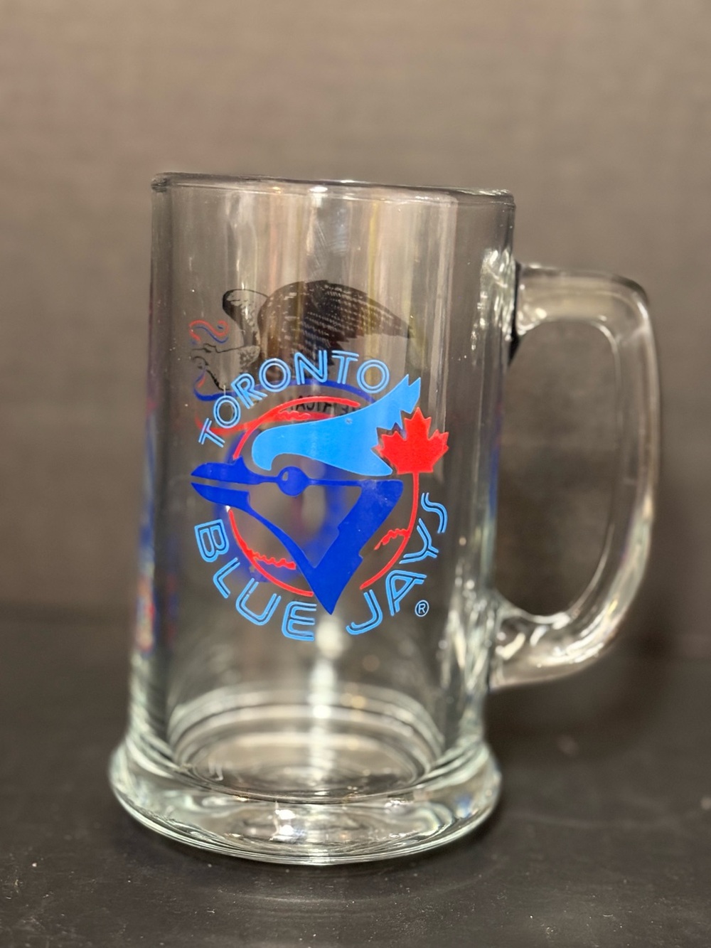 Vintage Toronto Blue Jays MLB Glass Beer Mug Stein American League Logo